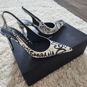 Dolce & Gabbana Black and White Women's Heels Shoes D&G